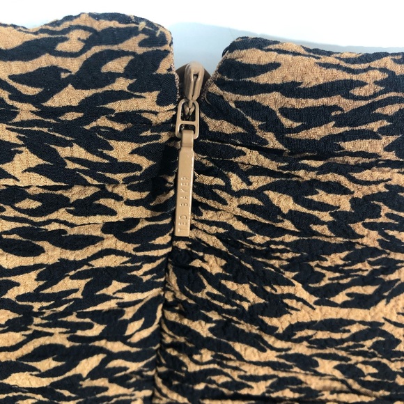 Ted Baker Wyatte Animal Print V-Neck Balloon Sleeve Ruched Bodycon Mini … - Picture 11 of 11
